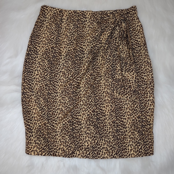 Vintage R.M Sport 100% Pure Silk Cheetah Print Skirt - Picture 3 of 10